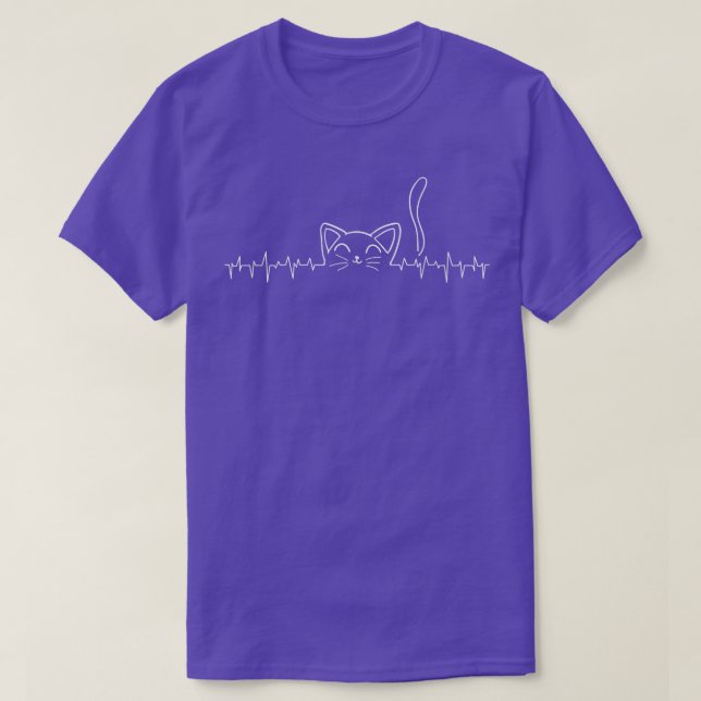 Cat Heartbeat ECG  T-Shirt (Design vorne)