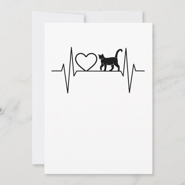 Cat Heartbeat Einladung (Vorderseite)