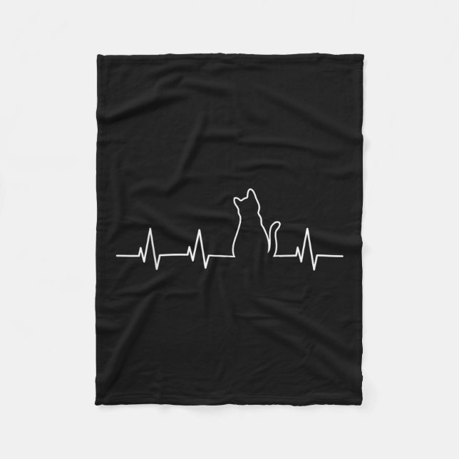 Cat Heartbeat Fleecedecke (Vorderseite)