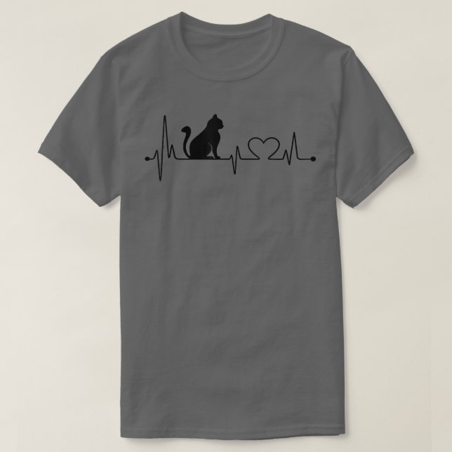 Cat Heartbeat Kitty Lover  T-Shirt (Design vorne)