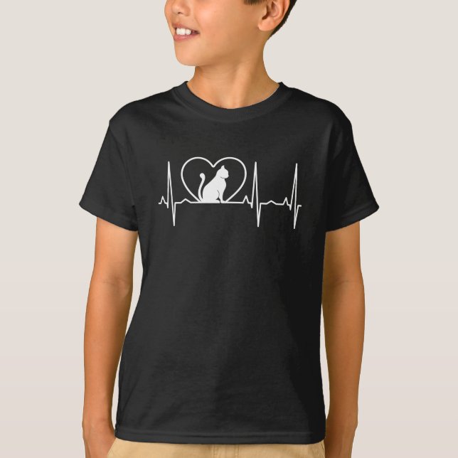 Cat Heartbeat T-Shirt (Vorderseite)