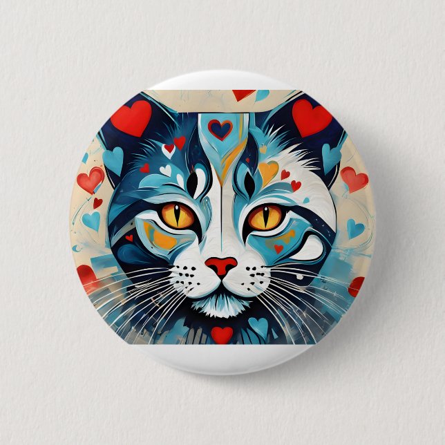 Cat Hearted Button (Vorderseite)