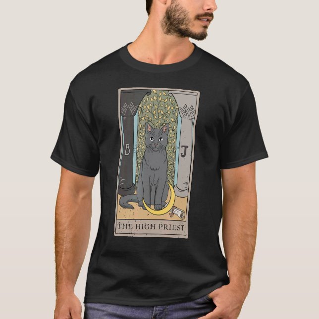 Cat High Priest Tarot Card for a Tarot Card Reader T-Shirt (Vorderseite)