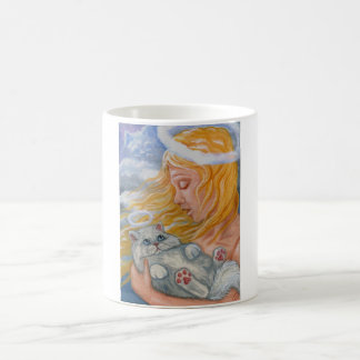 Cat-HIMMEL weiße persische Katzen-Engels-Tasse Kaffeetasse