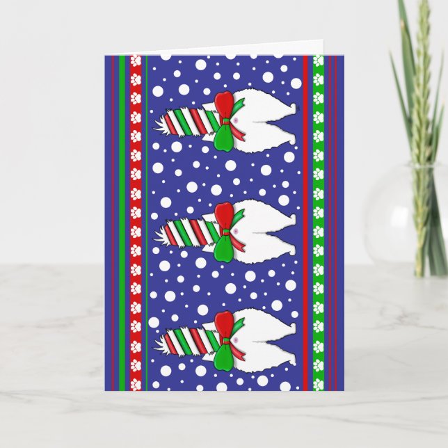Cat Hintern Christmas Green Karte (Vorderseite)