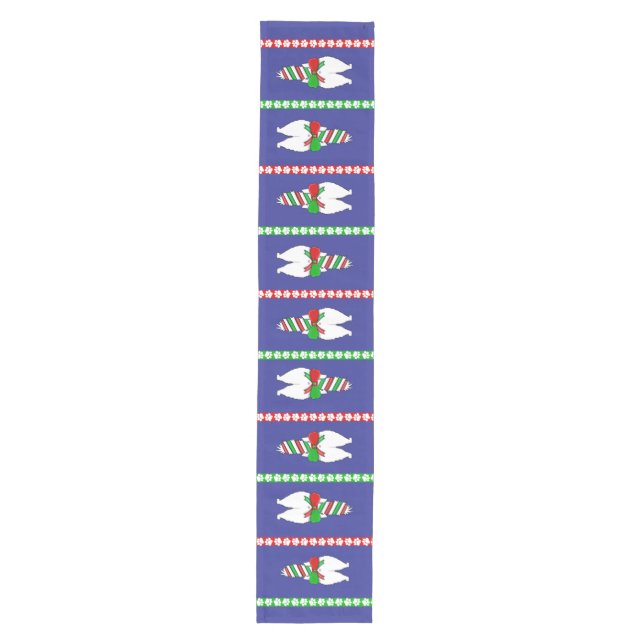 Cat Hintern Christmas Green Mittelgroßer Tischläufer (Vorderseite)