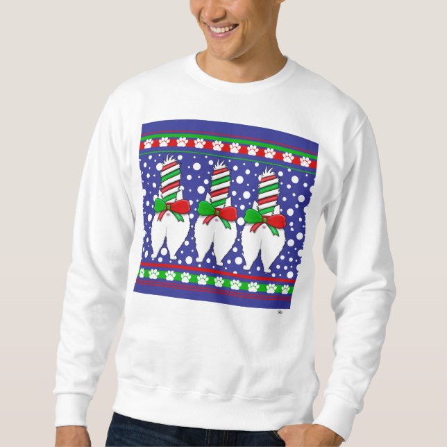 Cat Hintern Christmas Green Sweatshirt (Vorderseite)