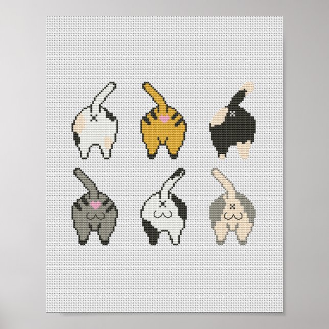 Cat Hintern Funny Poster (Vorne)