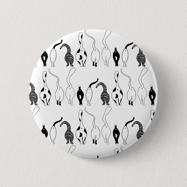 Cat Hintern Muster Button (Vorderseite)