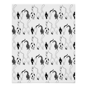 Cat Hintern Muster Poster