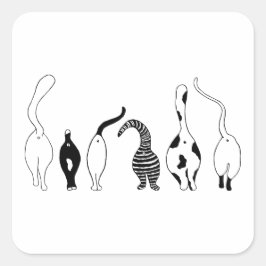 Cat-Hintern Quadratischer Aufkleber