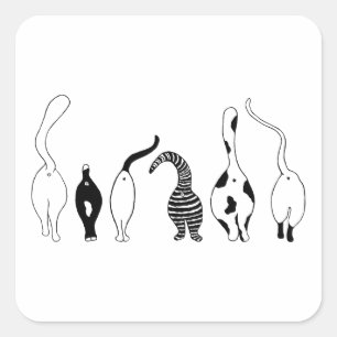 Cat-Hintern Quadratischer Aufkleber