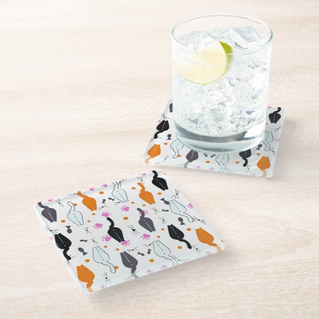 Cat Hintern Untersetzer (Schrägansicht)