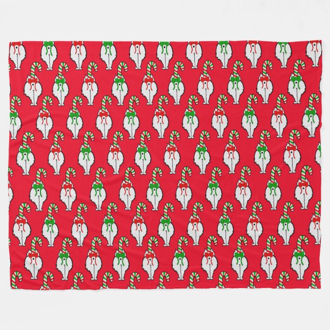 Cat Hintern Weihnachten Fleecedecke (Vorderseite (Horizontal))
