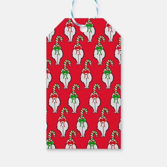 Cat Hintern Weihnachten Geschenkanhänger (Vorderseite)