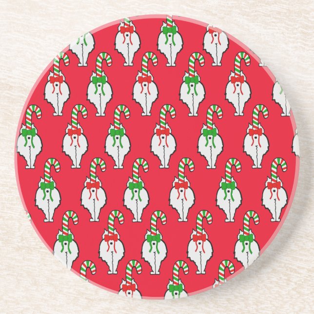 Cat Hintern Weihnachten Getränkeuntersetzer (Vorne)