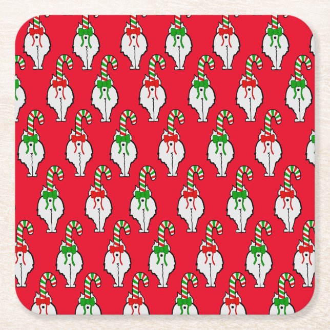 Cat Hintern Weihnachten Rechteckiger Pappuntersetzer (Vorderseite)