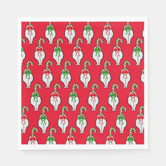 Cat Hintern Weihnachten Serviette (Vorderseite)