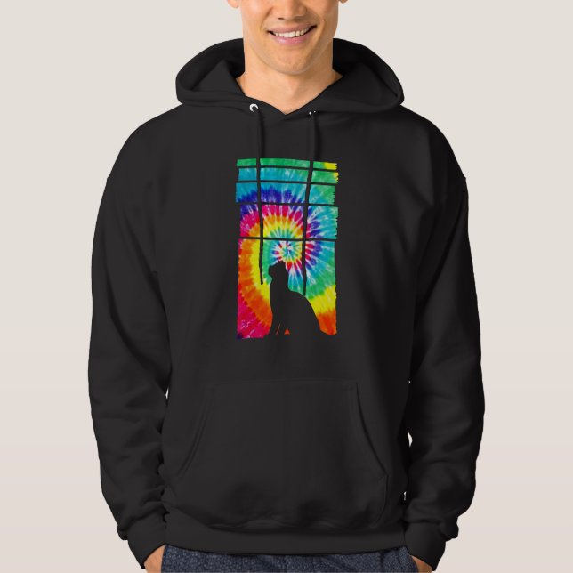 Cat Hippie Tie Dye Cat   Hoodie (Vorderseite)