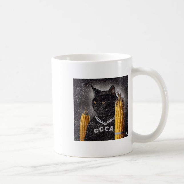 Cat Hockey Corn auf dem Cob Kaffeetasse (Rechts)