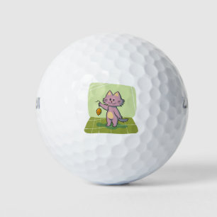 Cat Holding Maus lächeln Lächeln glückliche Freude Golfball