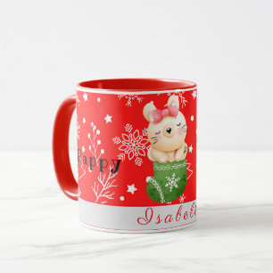 Cat Holidays Anpassen von Text und Namen Tasse