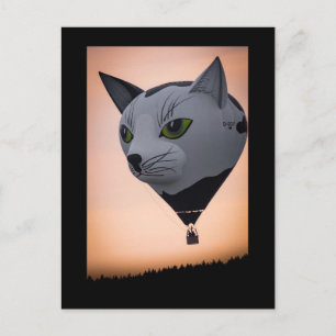 Cat Hot Air Ballon Postkarte