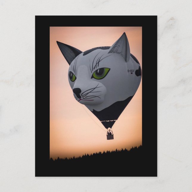 Cat Hot Air Ballon Postkarte (Vorderseite)