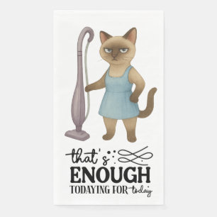 Cat House Ehefrau arbeitet hart für Cat Mama Diens Serviette