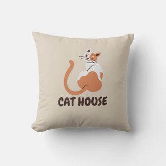 cat house pillowcase kissen