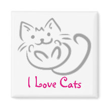 Cat Hug I Liebe Cats Magnet