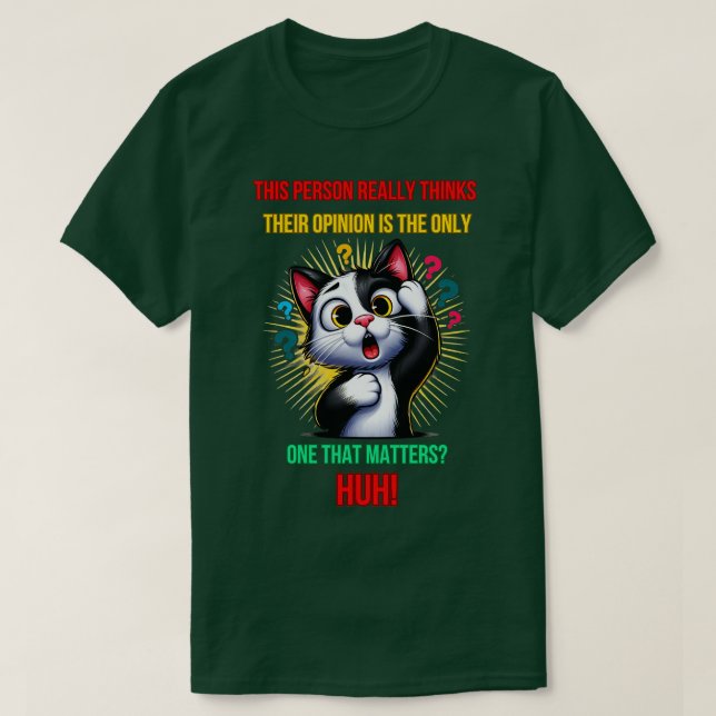 Cat Huh Meme T-Shirt (Design vorne)