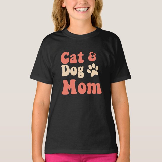 Cat Hund Mama T-Shirt (Vorderseite)