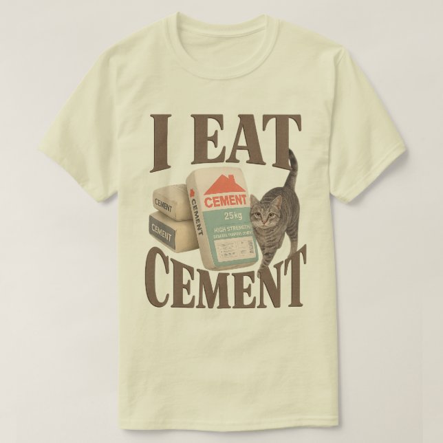 Cat 'I Eat Cement' Meme Shirt - Odly Speci (Design vorne)