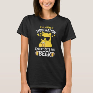 Cat I Everything In Moderation Except Cats and Bee T-Shirt