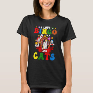 Cat I Liebe Bingo and Cats Gambling Bingo Player B T-Shirt