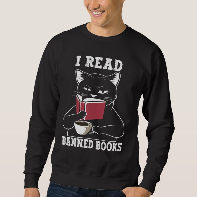 Cat I Read Banned Books  Bookworms Reading Book Co Sweatshirt (Vorderseite)