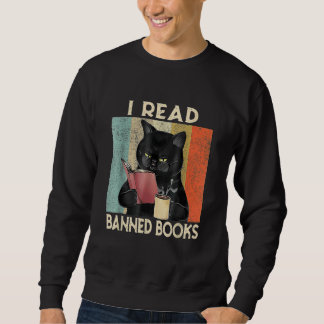 Cat I Read Banned Books men Bookworms Reading Book Sweatshirt