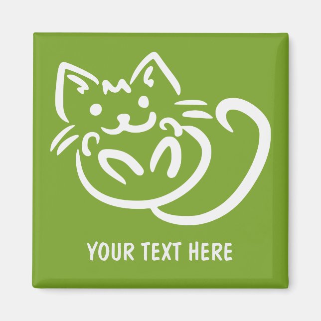 Cat Illustration benutzerdefinierter Farbmagnet Magnet (Vorne)