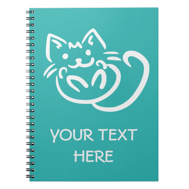 Cat Illustration benutzerdefiniertes Farbheft Notizblock (Vorderseite)