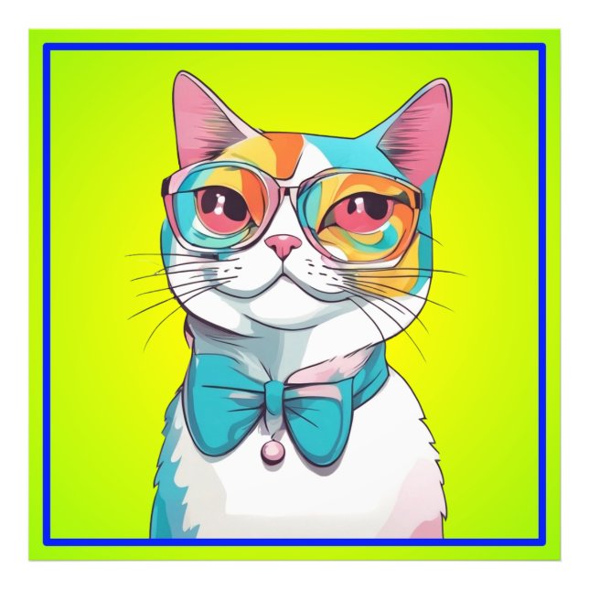 Cat Illustration Clipart Fotodruck (Vorne)