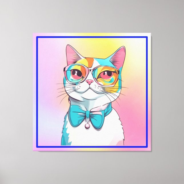 Cat Illustration Clipart Leinwanddruck (Vorderseite)