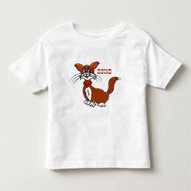 Cat Image Printed T Shirt (Vorderseite)