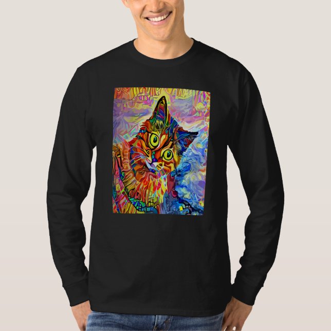 CAT IMPRESSIONIST Kitten Kitty Cat  Mom Dad Cat T-Shirt (Vorderseite)