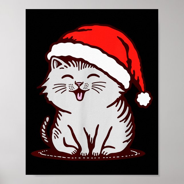 Cat In A Santa Hat  Poster (Vorne)