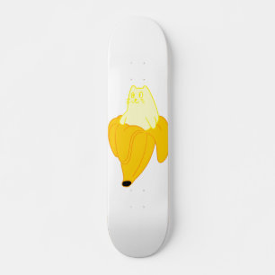 Cat in banana - Choose background color Skateboard
