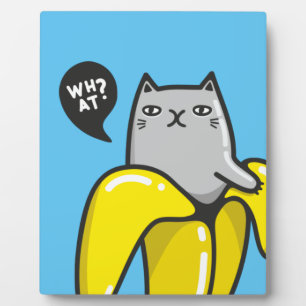 Cat in banana fotoplatte