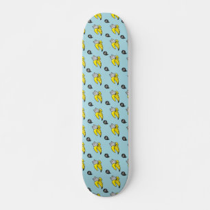 Cat in banana skateboard
