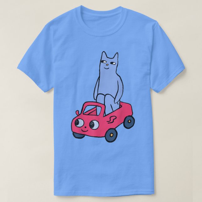Cat in car funny  T-Shirt (Design vorne)