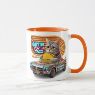 Cat In Car Majestät Treten Sie ein für ein Taco Tasse